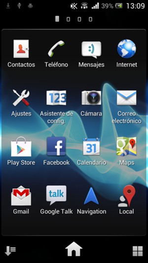 Para copiar los contactos de la tarjeta SIM, vaya a la menu Aplicaciones y seleccione Contactos