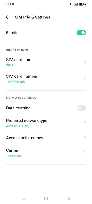 Select Access point names