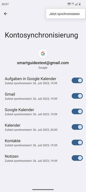Wählen Sie Jetzt synchronisieren