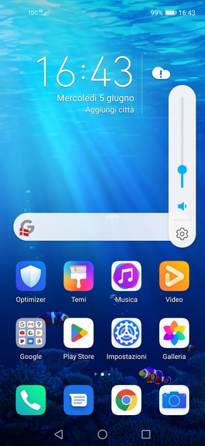 Seleziona il tasto Impostazioni
