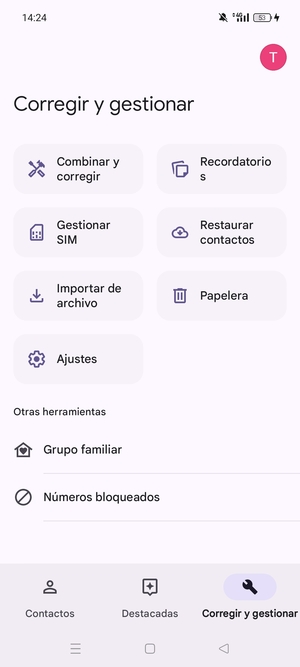 Seleccione Gestionar SIM