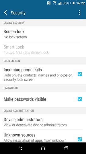 Select Screen lock