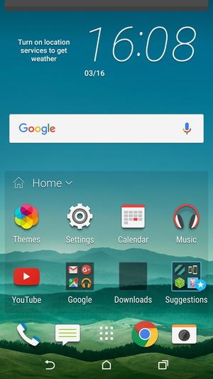 Slide down the top menu