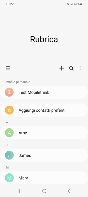 Seleziona il tasto Menu