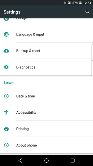 Scroll to and select About phone