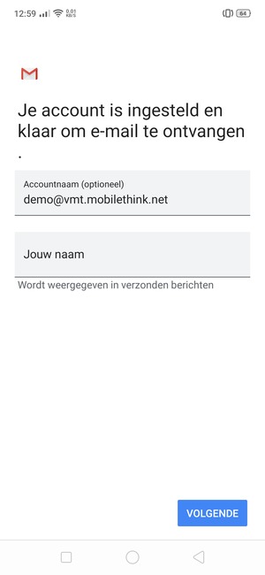 Geef uw account een naam en voer uw naam in. Selecteer VOLGENDE