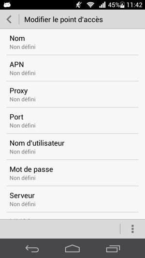 Saisissez les informations Internet