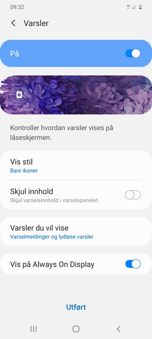Velg ønsket alternativ og velg Utført
