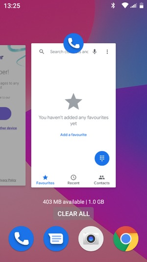 Select CLEAR ALL to close running apps