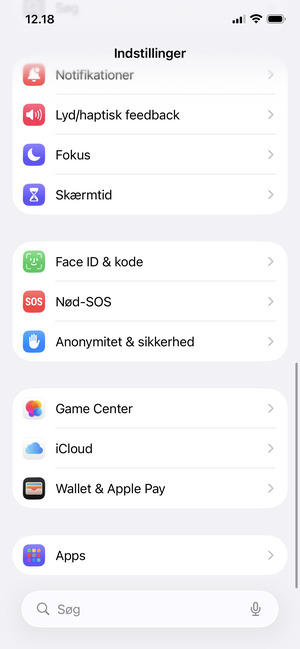 Scroll til og vælg Apps
