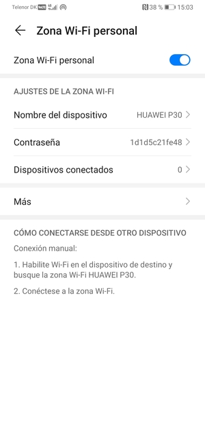 El teléfono ha sido configurado para su uso como módem