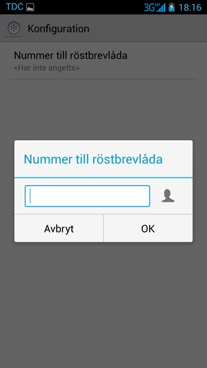 Ange Nummer till röstbrevlåda och välj OK