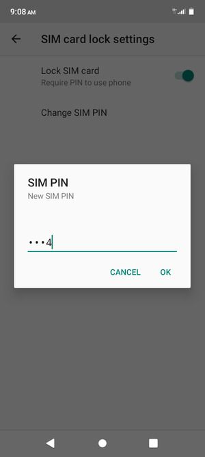 Enter your New SIM PIN and select OK