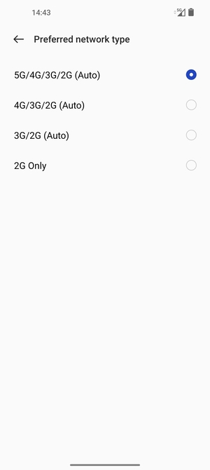 Select your preferred option