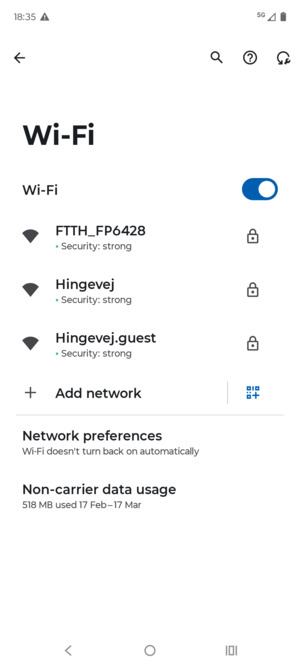 Select the wireless network you want to connect to