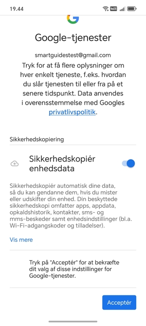 Vælg Acceptér
