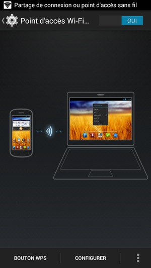 Votre téléphone est maintenant configuré pour être utilisé comme modem