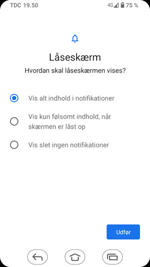 Vælg din foretrukne mulighed og vælg Udfør