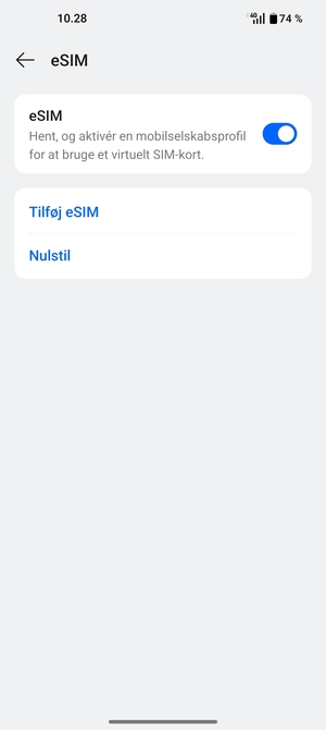 Vælg Tilføj eSIM