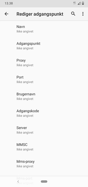 Indtast internet-oplysninger