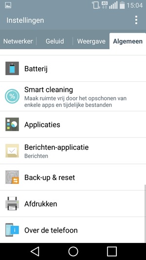 Scroll naar en selecteer Over de telefoon