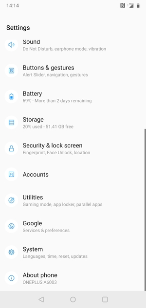 Scroll to and select Accounts