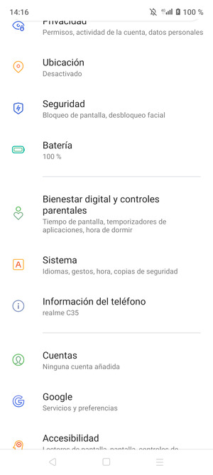 Desplácese y seleccione Sistema
