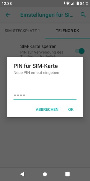 Bestätigen Sie Ihre neue PIN der SIM-Karte und wählen Sie OK