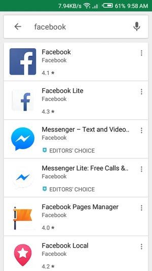 Select the app