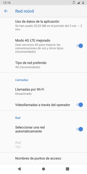 Desplácese y seleccione Nombres de puntos de acceso