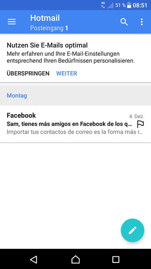 Ihr Hotmail Konto ist einsatzbereit