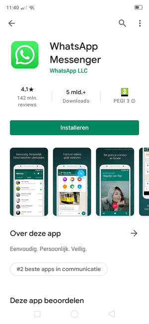 Selecteer Installeren