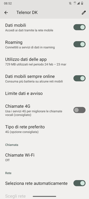 Attiva o disattiva Roaming