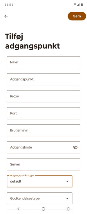 Vælg Gem