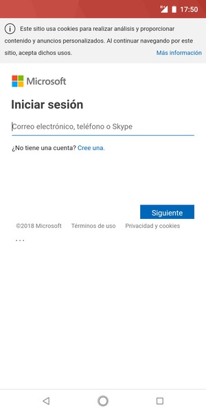 Introduzca su Dirección de correo electrónico y seleccione Siguiente