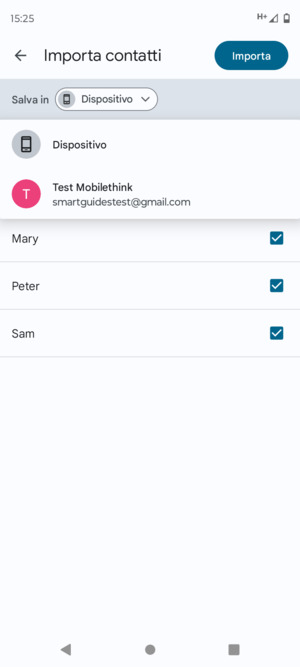 Seleziona il tuo account Google