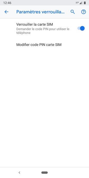 Sélectionnez Modifier code PIN carte SIM