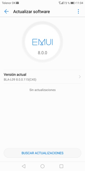 Si su teléfono está actualizado, verá la siguiente pantalla