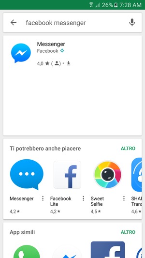 Seleziona l'applicazione