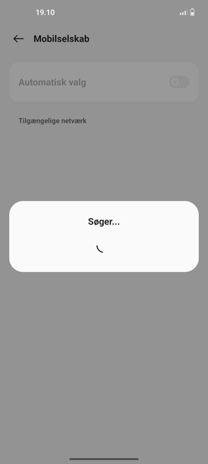 Afvent at søgningen er afsluttet
