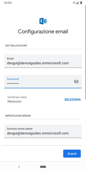 Inserisci la tua password