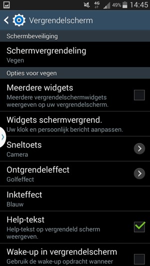 Selecteer Schermvergrendeling