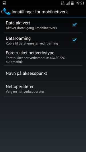 Slå Dataroaming på eller av
