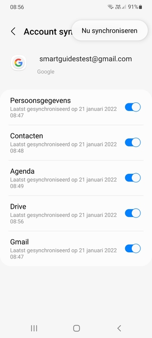Selecteer Nu synchroniseren