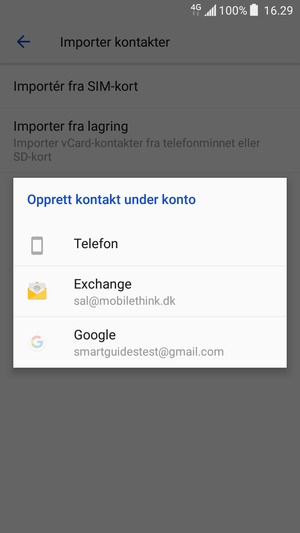 Velg din Google-konto
