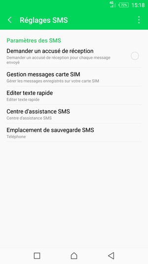 Sélectionnez Centre d'assistance SMS
