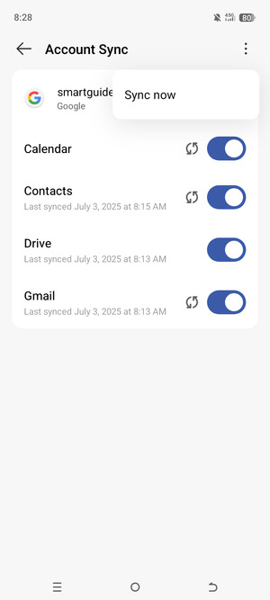 Select Sync now