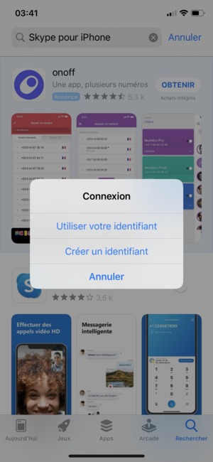 Sélectionnez Utiliser votre identifiant