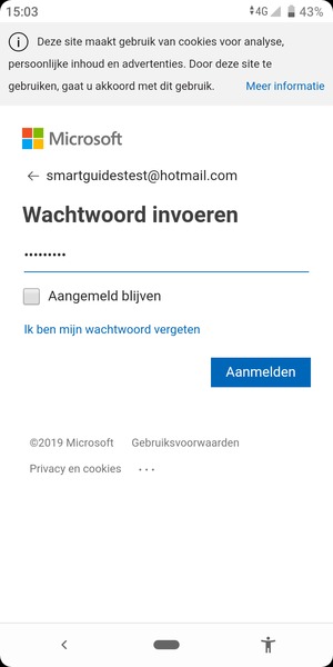 Voer uw wachtwoord in en selecteer Aanmelden