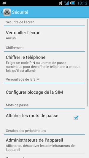 Sélectionnez Verrouiller l'écran